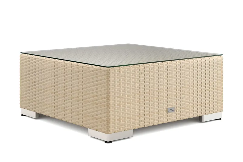 Bahamas Divanmodul - Loungebord utomhus 75x75 cm till soffor - Beige - Utemöbler - Balkong - Balkongmöbler - Balkongbord