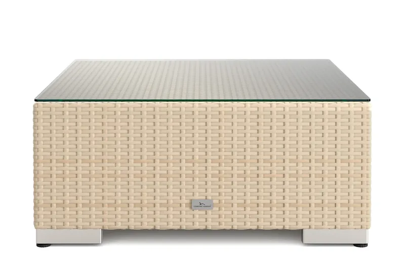 Bahamas Divanmodul - Loungebord utomhus 75x75 cm till soffor - Beige - Utemöbler - Balkong - Balkongmöbler - Balkongbord