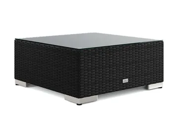 Bahamas Divanmodul - Loungebord utomhus 75x75 cm till soffor - Svart - Utemöbler - Balkong - Balkongmöbler - Balkongbord