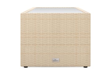 Bahamas Soffbord med hylla Utomhus 113 cm Konstrotting - Beige - Utemöbler - Balkong - Balkongmöbler - Balkongbord