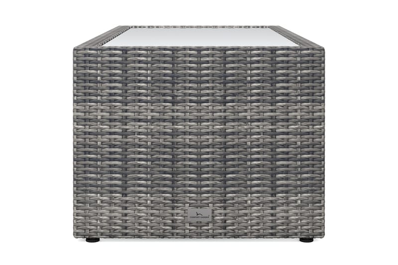 Bahamas Soffbord med hylla Utomhus 113 cm Konstrotting - Grå - Utemöbler - Balkong - Balkongmöbler - Balkongbord