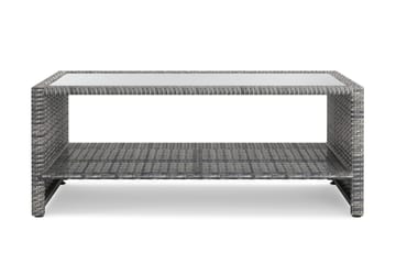 Bahamas Soffbord med hylla Utomhus 113 cm Konstrotting - Grå - Utemöbler - Balkong - Balkongmöbler - Balkongbord