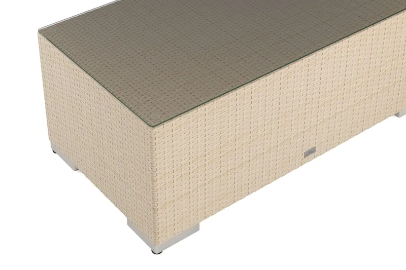 Bahamas Soffbord Utomhus 113x58 cm Konstrotting - Beige - Utemöbler - Balkong - Balkongmöbler - Balkongbord