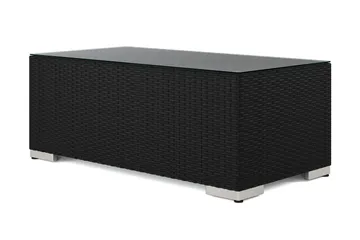 Bahamas Soffbord Utomhus 113x58 cm Konstrotting - Svart - Utemöbler - Balkong - Balkongmöbler - Balkongbord