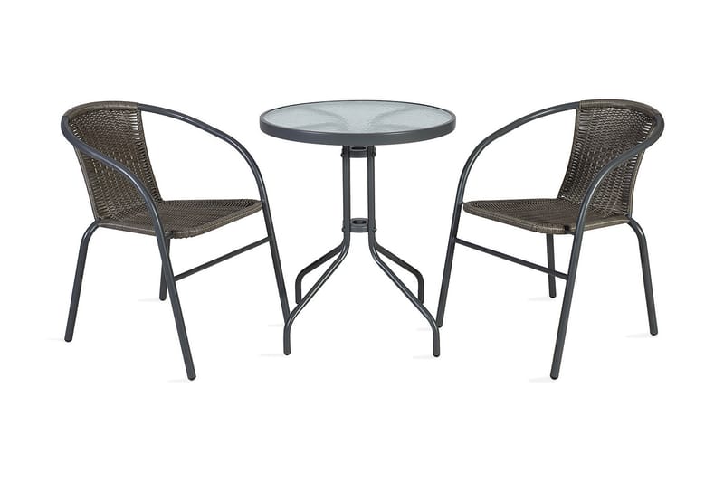 Balkong set BISTRO bord och 2 stolar D60xH70 grå - Balkonggrupp & balkongset - Cafeset