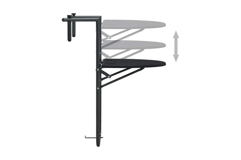Balkongbord svart 60x64x83,5 cm plast konstrotting - Svart - Utemöbler - Balkong - Balkongmöbler - Balkongbord