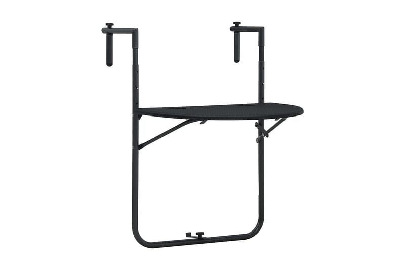 Balkongbord svart 60x64x83,5 cm plast konstrotting - Svart - Utemöbler - Balkong - Balkongmöbler - Balkongbord