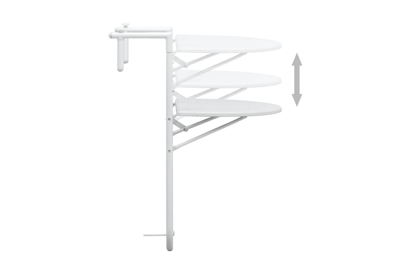 Balkongbord vit 60x64x83,5 cm plast konstrotting - Vit - Balkongbord