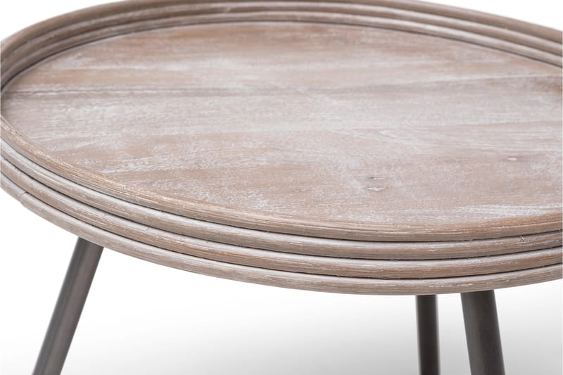 Leicester Runt Sidobord och Avlastningsbord Utomhus 60 cm - Beige/Grå - Utemöbler - Balkong - Balkongmöbler - Balkongbord