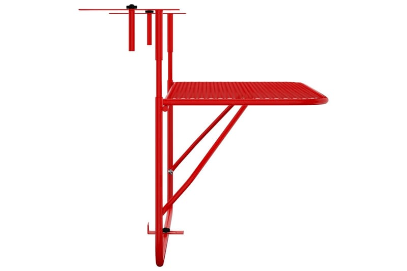 Hängande Balkongbord och Utebord 60 cm Stål - Röd - Utemöbler - Balkong - Balkongmöbler - Balkongbord