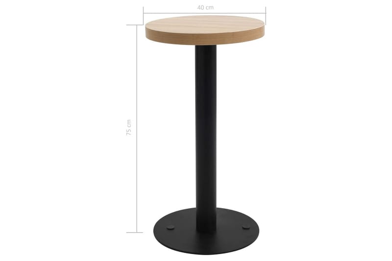 Runt Bistrobord och Cafébord Utomhus 40 cm Trä - Brun - Utemöbler - Balkong - Balkongmöbler - Balkongbord