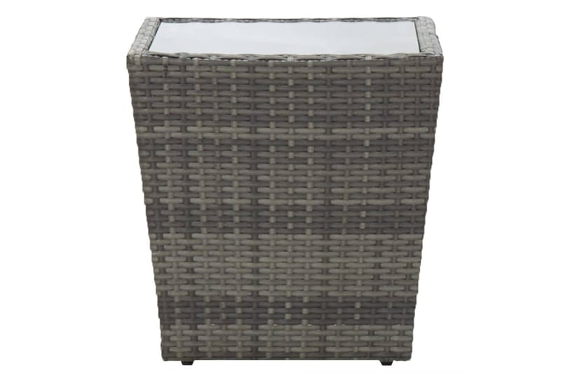 Soffbord och Loungebord Utomhus 41,5 cm Konstrotting Glas - Grå - Utemöbler - Balkong - Balkongmöbler - Balkongbord