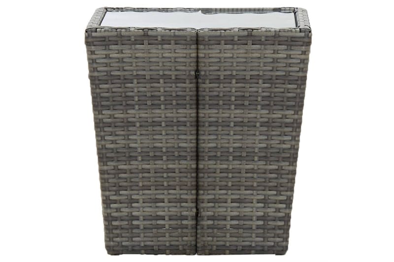 Soffbord och Loungebord Utomhus 41,5 cm Konstrotting Glas - Grå - Utemöbler - Balkong - Balkongmöbler - Balkongbord