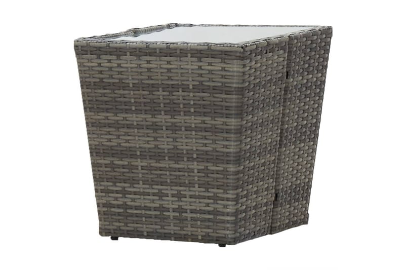 Soffbord och Loungebord Utomhus 41,5 cm Konstrotting Glas - Grå - Utemöbler - Balkong - Balkongmöbler - Balkongbord