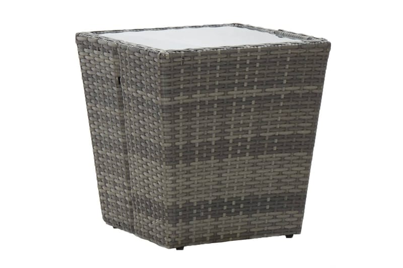 Soffbord och Loungebord Utomhus 41,5 cm Konstrotting Glas - Grå - Utemöbler - Balkong - Balkongmöbler - Balkongbord