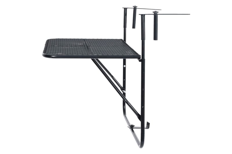 Hängande Balkongbord och Utebord 60 cm Stål - Svart - Utemöbler - Balkong - Balkongmöbler - Balkongbord