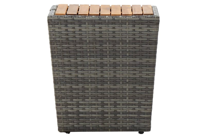 Tebord grå 41,5x41,5x43 cm konstrotting och massivt akaciatr - Grå - Utemöbler - Balkong - Balkongmöbler - Balkongbord
