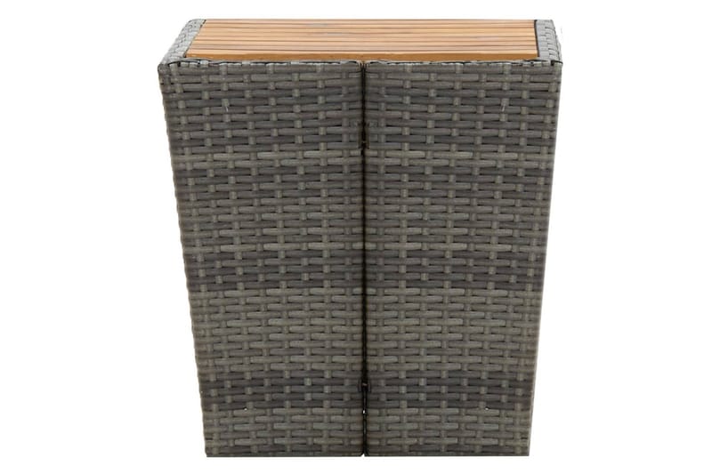 Tebord grå 41,5x41,5x43 cm konstrotting och massivt akaciatr - Grå - Utemöbler - Balkong - Balkongmöbler - Balkongbord