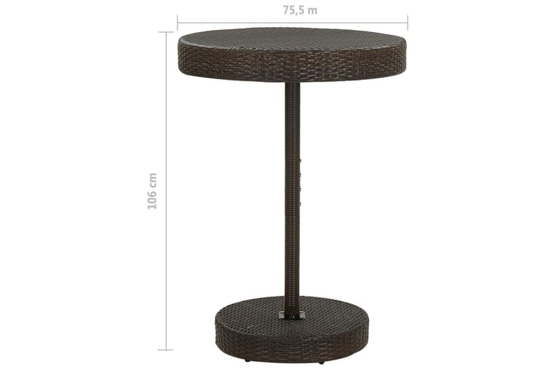 Trädgårdsbord och Utebord 75,5 cm Konstrotting - Brun - Utemöbler - Utebord & trädgårdsbord - Matbord utomhus