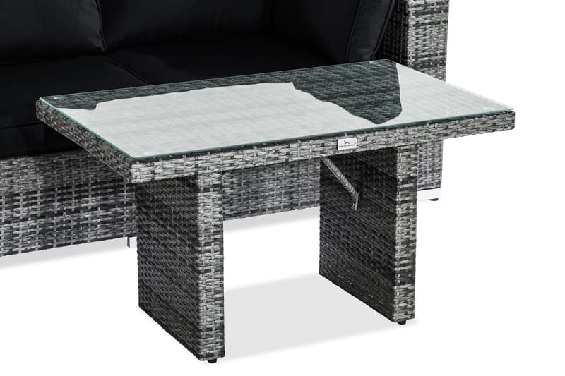 Bahamas Loungegrupp 2-sits - Grå Bord - Utemöbler - Balkong - Balkongmöbler - Balkonggrupp & balkongset