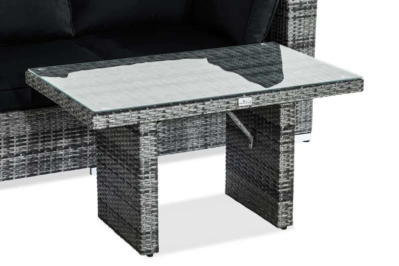 Bahamas Loungegrupp 2-sits - Grå Bord - Utemöbler - Balkong - Balkongmöbler - Balkonggrupp & balkongset