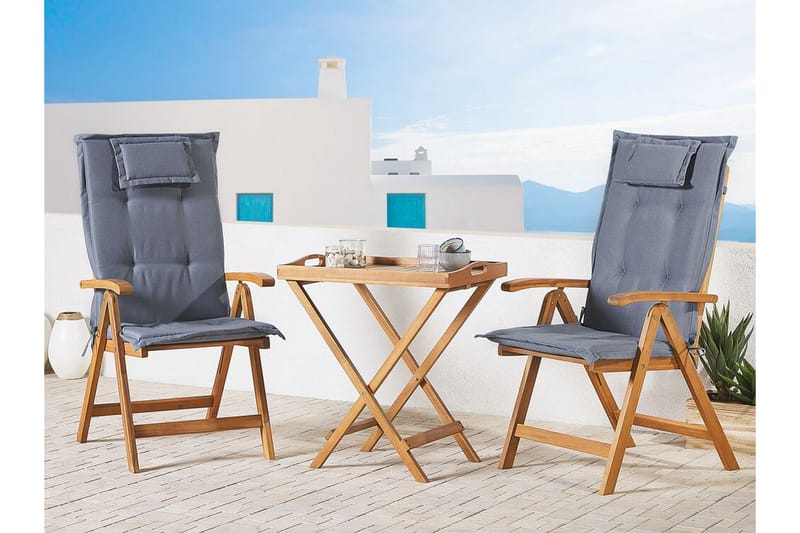Balkongset av bord och 2 stolar blå JAVA - Trä/natur - Balkonggrupp & balkongset - Cafeset