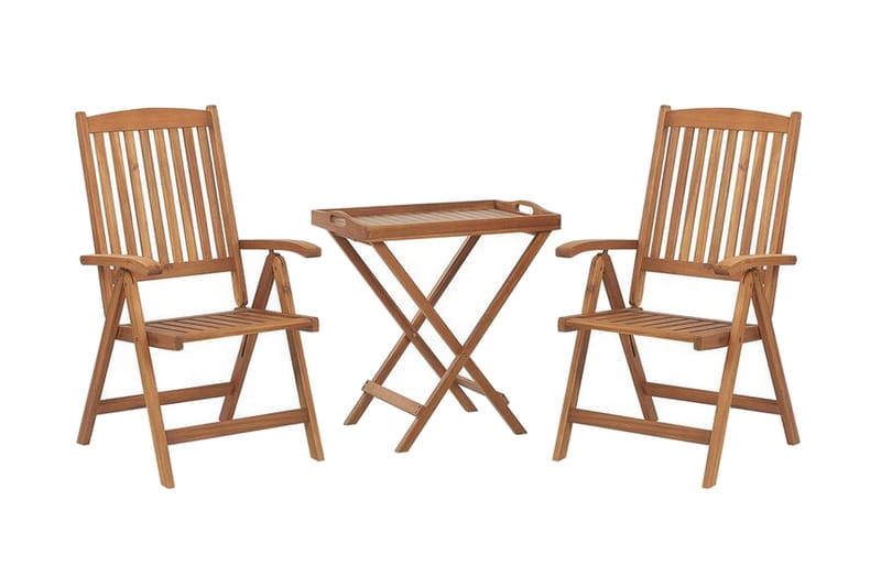 Balkongset av Utebord och 2 Utestolar blå JAVA - Trä/natur - Utemöbler - Balkong - Balkongmöbler - Balkonggrupp & balkongset