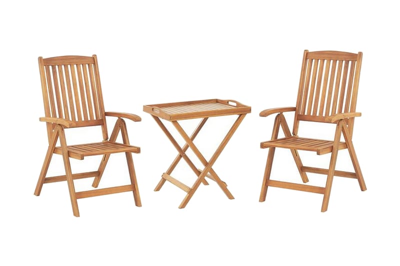 Balkongset av Utebord och 2 Utestolar gråbeige JAVA - Trä/natur - Utemöbler - Balkong - Balkongmöbler - Balkonggrupp & balkongset