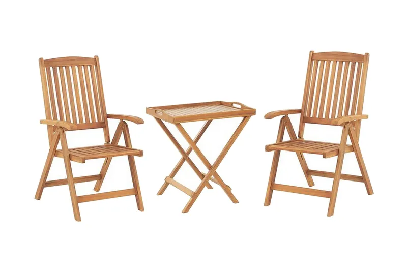 Balkongset av Utebord och 2 Utestolar krämvit JAVA - Trä/natur - Utemöbler - Balkong - Balkongmöbler - Balkonggrupp & balkongset