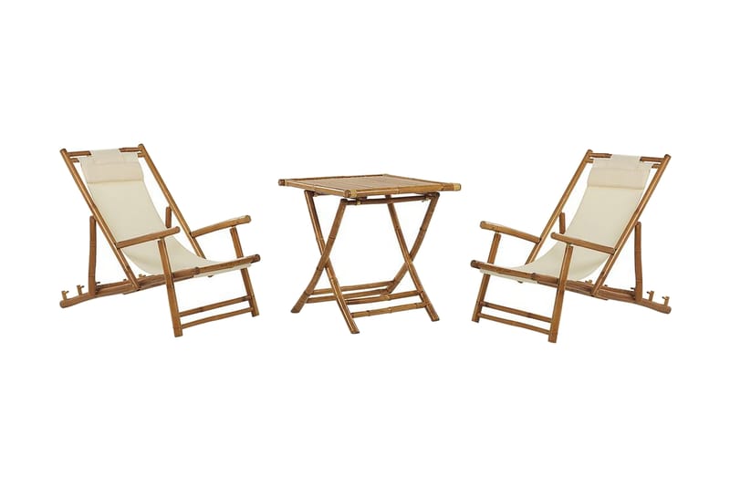 Balkongset vit/beige ATRANI/SPELLO - Beige - Utemöbler - Balkong - Balkongmöbler - Balkonggrupp & balkongset