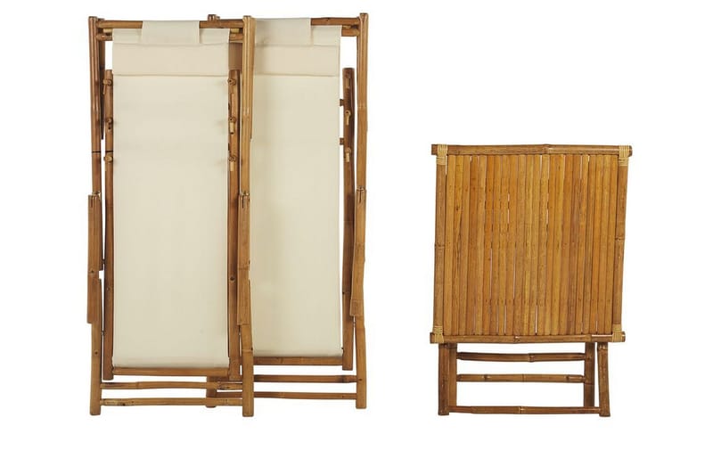 Balkongset vit/beige ATRANI/SPELLO - Beige - Utemöbler - Balkong - Balkongmöbler - Balkonggrupp & balkongset