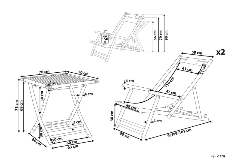 Balkongset vit/beige ATRANI/SPELLO - Beige - Utemöbler - Balkong - Balkongmöbler - Balkonggrupp & balkongset