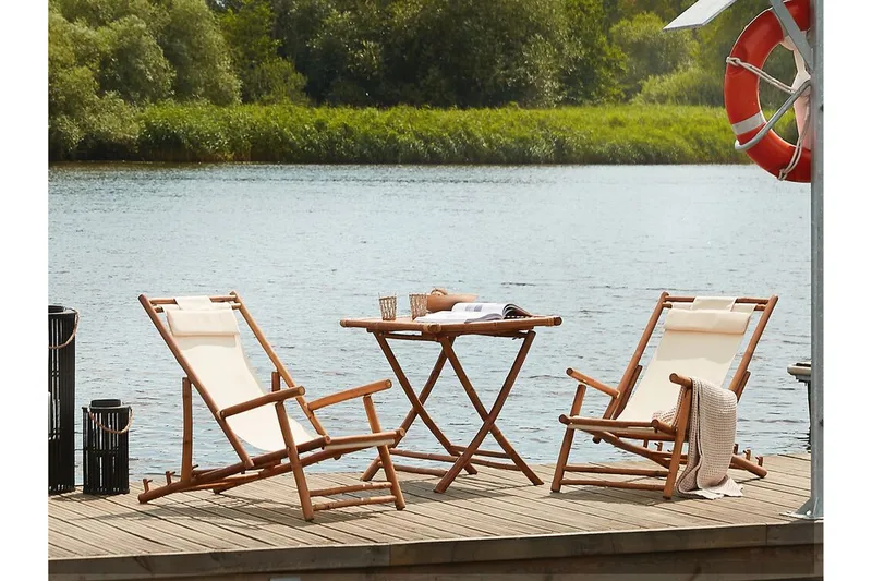 Balkongset vit/beige ATRANI/SPELLO - Beige - Utemöbler - Balkong - Balkongmöbler - Balkonggrupp & balkongset