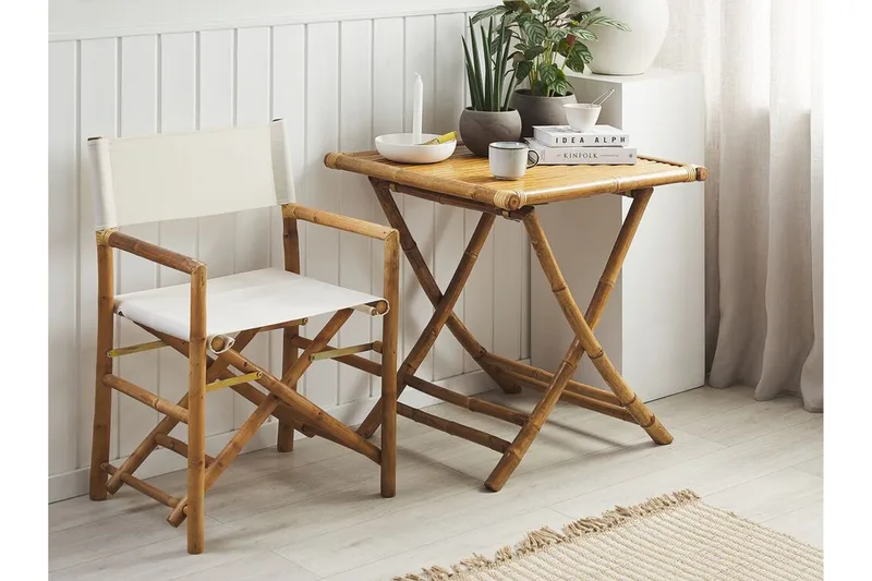 Balkongset vit/beige MOLISE/SPELLO - Trä/natur - Utemöbler - Balkong - Balkongmöbler - Balkonggrupp & balkongset