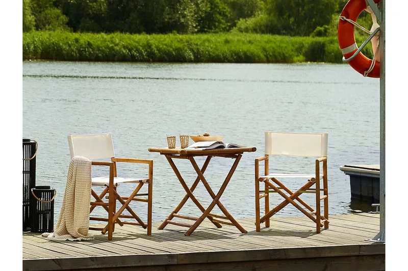 Balkongset vit/beige MOLISE/SPELLO - Trä/natur - Utemöbler - Balkong - Balkongmöbler - Balkonggrupp & balkongset