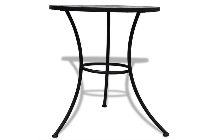 Caféset svart och vit 60 cm mosaik - Svart - Utemöbler - Balkong - Balkongmöbler - Balkonggrupp & balkongset