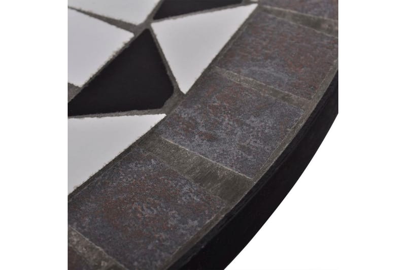 Caféset svart och vit 60 cm mosaik - Svart - Utemöbler - Balkong - Balkongmöbler - Balkonggrupp & balkongset