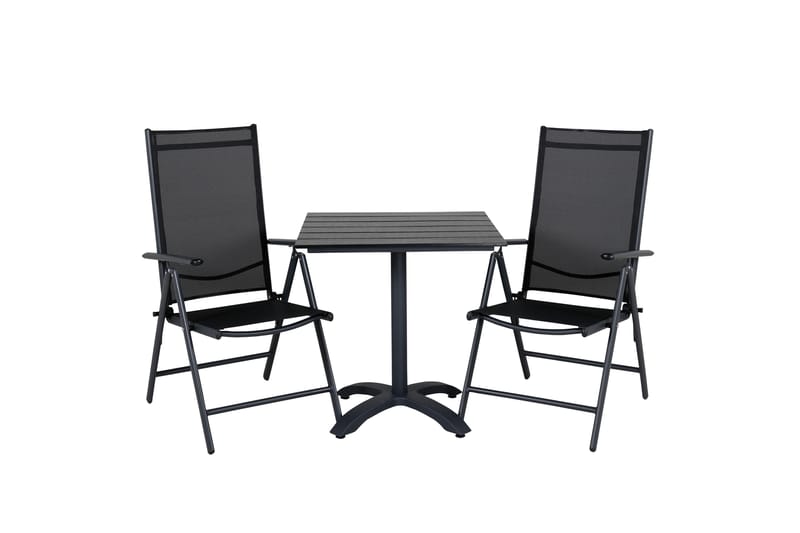 Colorado Caféset 70 cm + 2 Break Positionsstolar - Svart - Utemöbler - Balkong - Balkongmöbler - Balkonggrupp & balkongset
