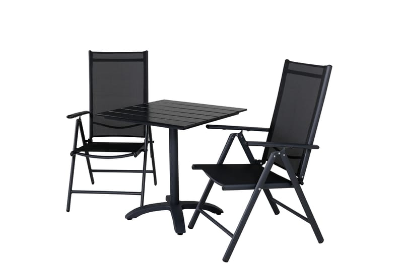 Colorado Caféset 70 cm + 2 Break Positionsstolar Svart - Venture Home - Balkonggrupp & balkongset - Cafeset