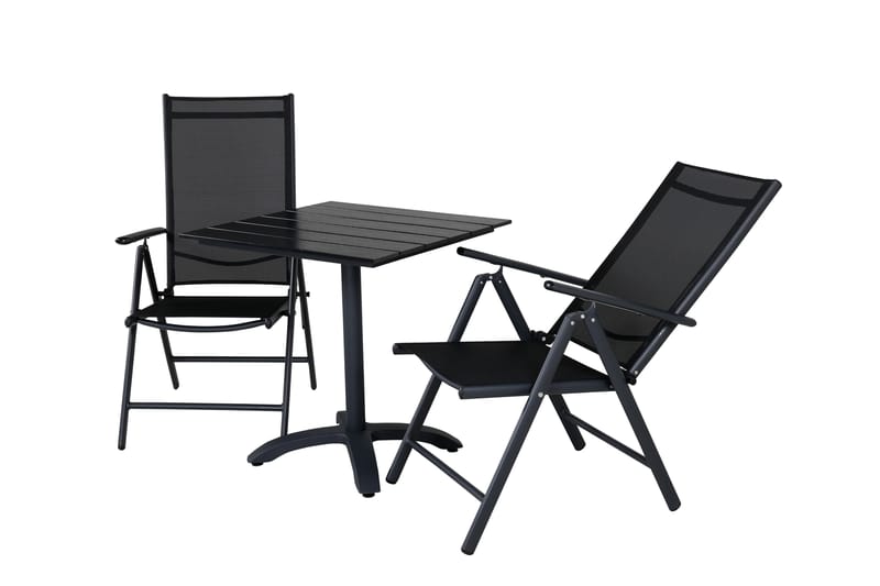 Colorado Caféset 70 cm + 2 Break Positionsstolar Svart - Venture Home - Balkonggrupp & balkongset - Cafeset