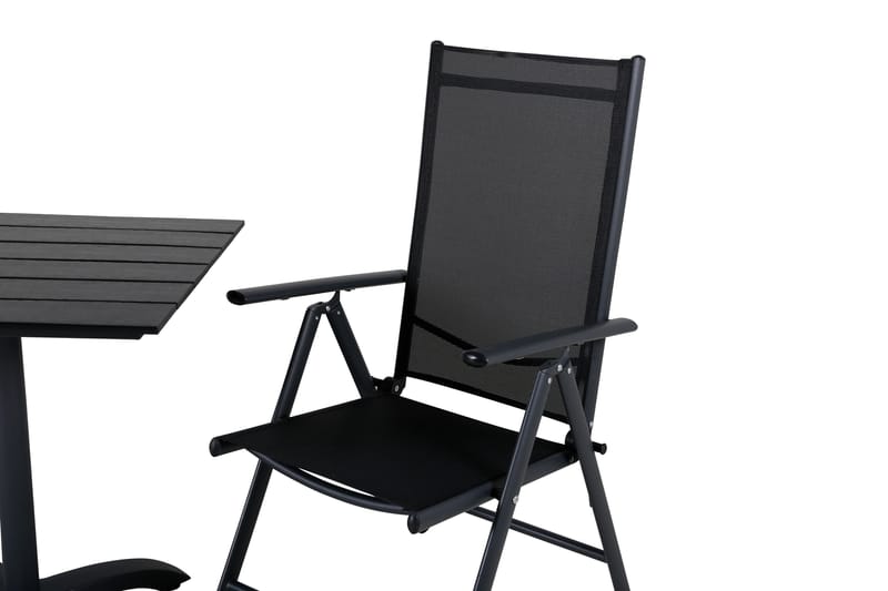 Colorado Caféset 70 cm + 2 Break Positionsstolar - Svart - Utemöbler - Balkong - Balkongmöbler - Balkonggrupp & balkongset