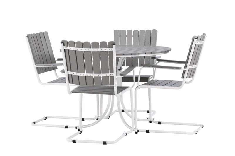 Holmsund Balkonggrupp 4-sits - Grå/Vit - Utemöbler - Balkong - Balkongmöbler - Balkonggrupp & balkongset