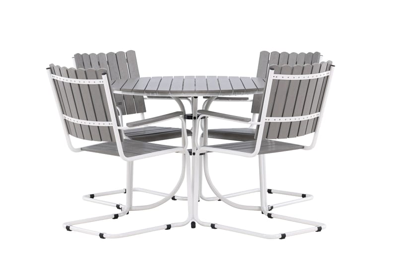 Holmsund Balkonggrupp 4-sits - Grå/Vit - Utemöbler - Balkong - Balkongmöbler - Balkonggrupp & balkongset