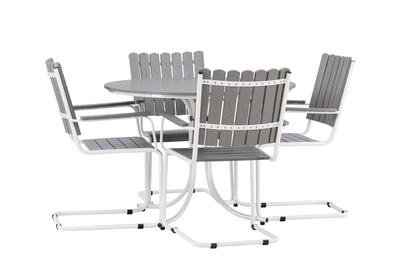 Holmsund Balkonggrupp 4-sits - Grå/Vit - Utemöbler - Balkong - Balkongmöbler - Balkonggrupp & balkongset