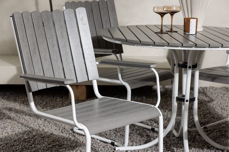 Holmsund Balkonggrupp 4-sits - Grå/Vit - Utemöbler - Balkong - Balkongmöbler - Balkonggrupp & balkongset