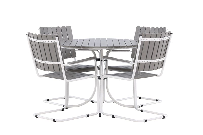 Holmsund Balkonggrupp 4-sits - Grå/Vit - Utemöbler - Balkong - Balkongmöbler - Balkonggrupp & balkongset