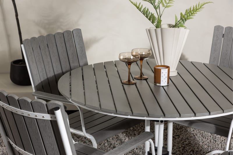 Holmsund Balkonggrupp 4-sits - Grå/Vit - Utemöbler - Balkong - Balkongmöbler - Balkonggrupp & balkongset