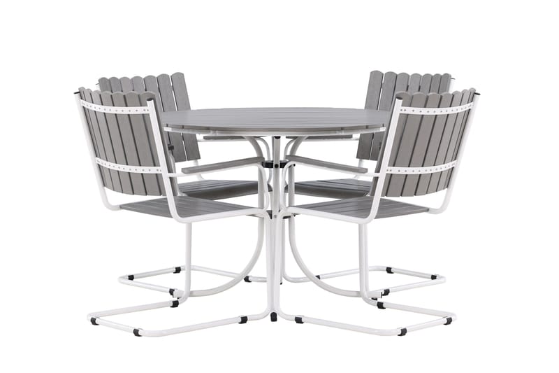 Holmsund Balkonggrupp 4-sits - Grå/Vit - Utemöbler - Balkong - Balkongmöbler - Balkonggrupp & balkongset
