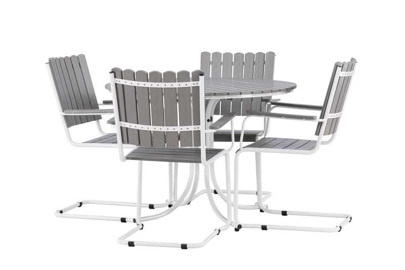 Holmsund Balkonggrupp 4-sits - Grå/Vit - Utemöbler - Balkong - Balkongmöbler - Balkonggrupp & balkongset