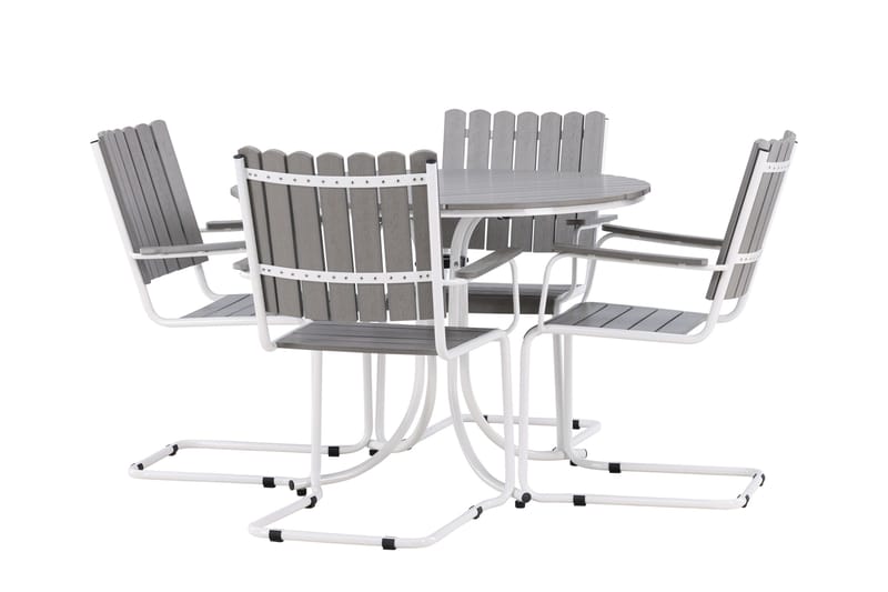 Holmsund Balkonggrupp 4-sits - Grå/Vit - Utemöbler - Balkong - Balkongmöbler - Balkonggrupp & balkongset